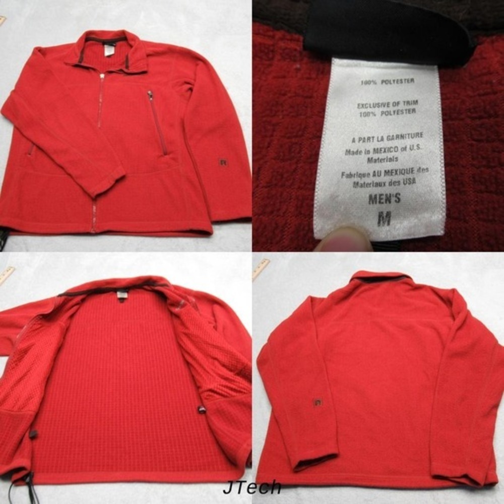 Patagonia Jacket Men Medium Red Regulator Pockets Full Zip Fleece Hiking READ